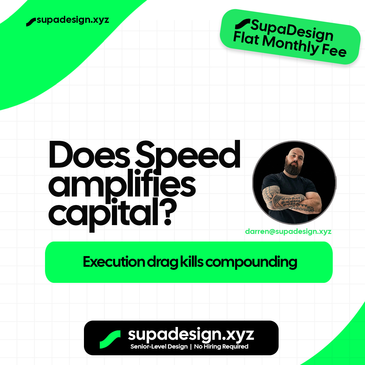 Speed × Capital — Quote graphic